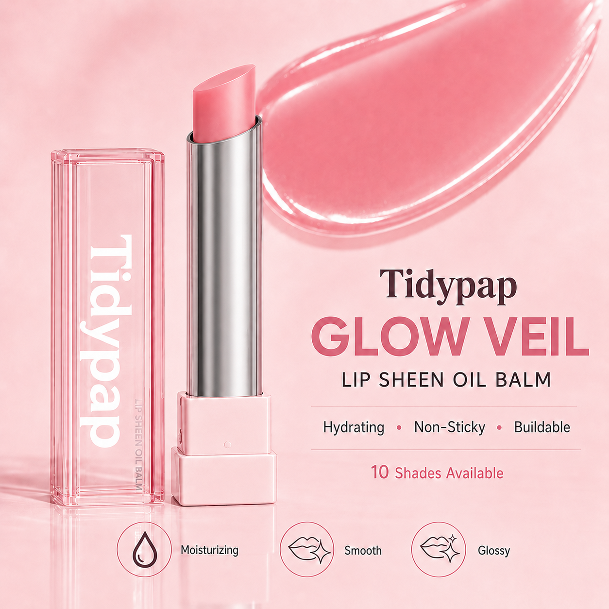 🔥Last Day Buy 1 Get 1 Free|Tidypap GLOW VEIL LIP SHEEN OIL BALM