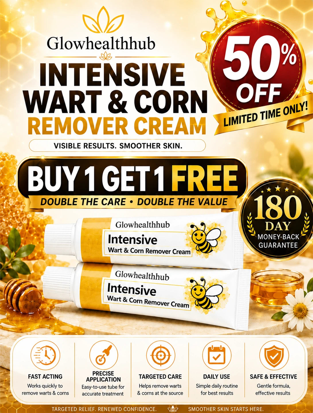 Glowhealthhub Intensive Wart & Corn Remover Cream