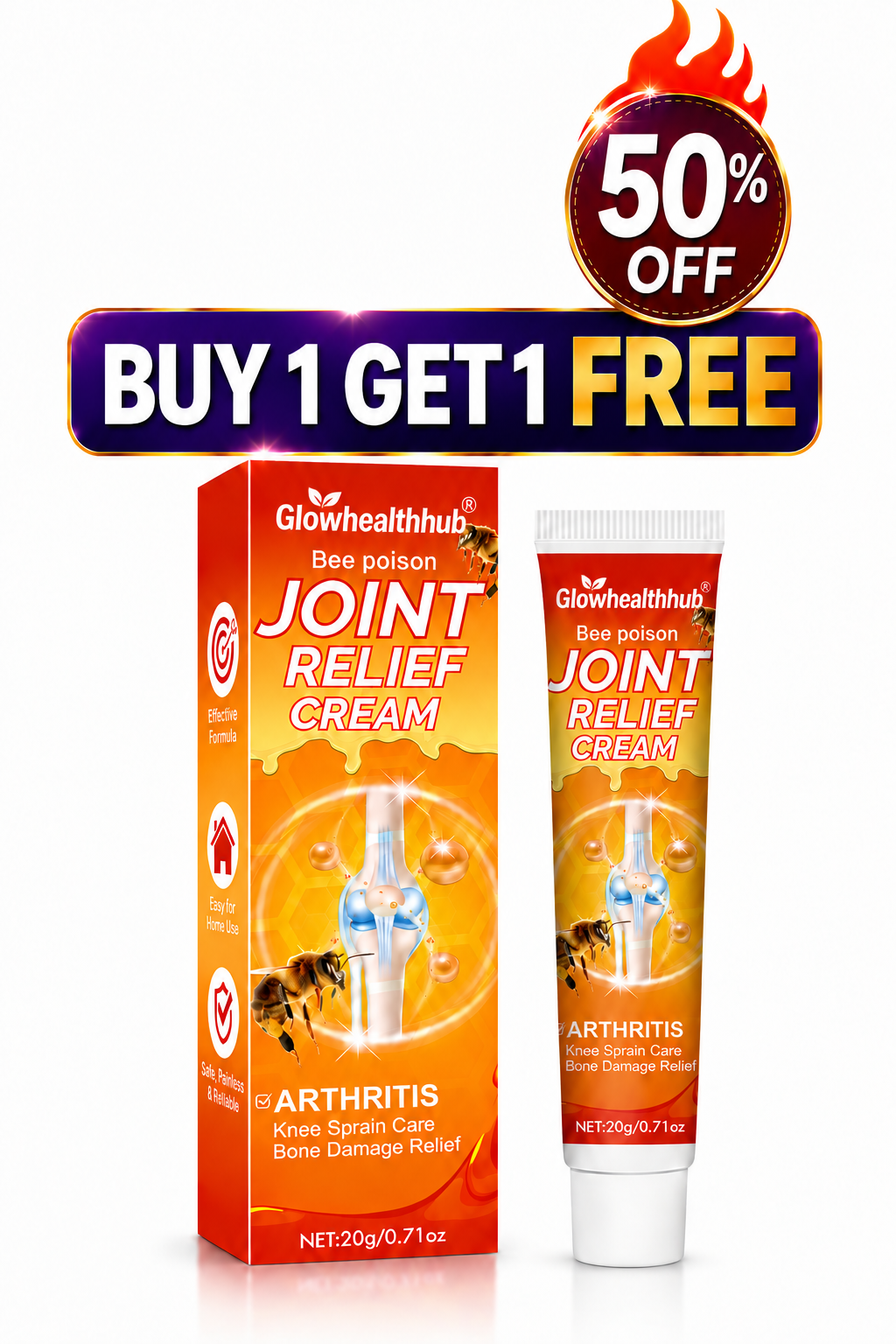 Glowhealthhub Bee poison JOINT RELIEF CREAM